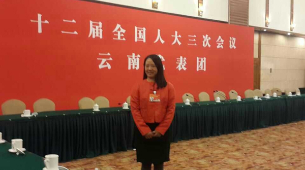 李老师在北京人民大会堂列席李克强总理作政府工作报告。